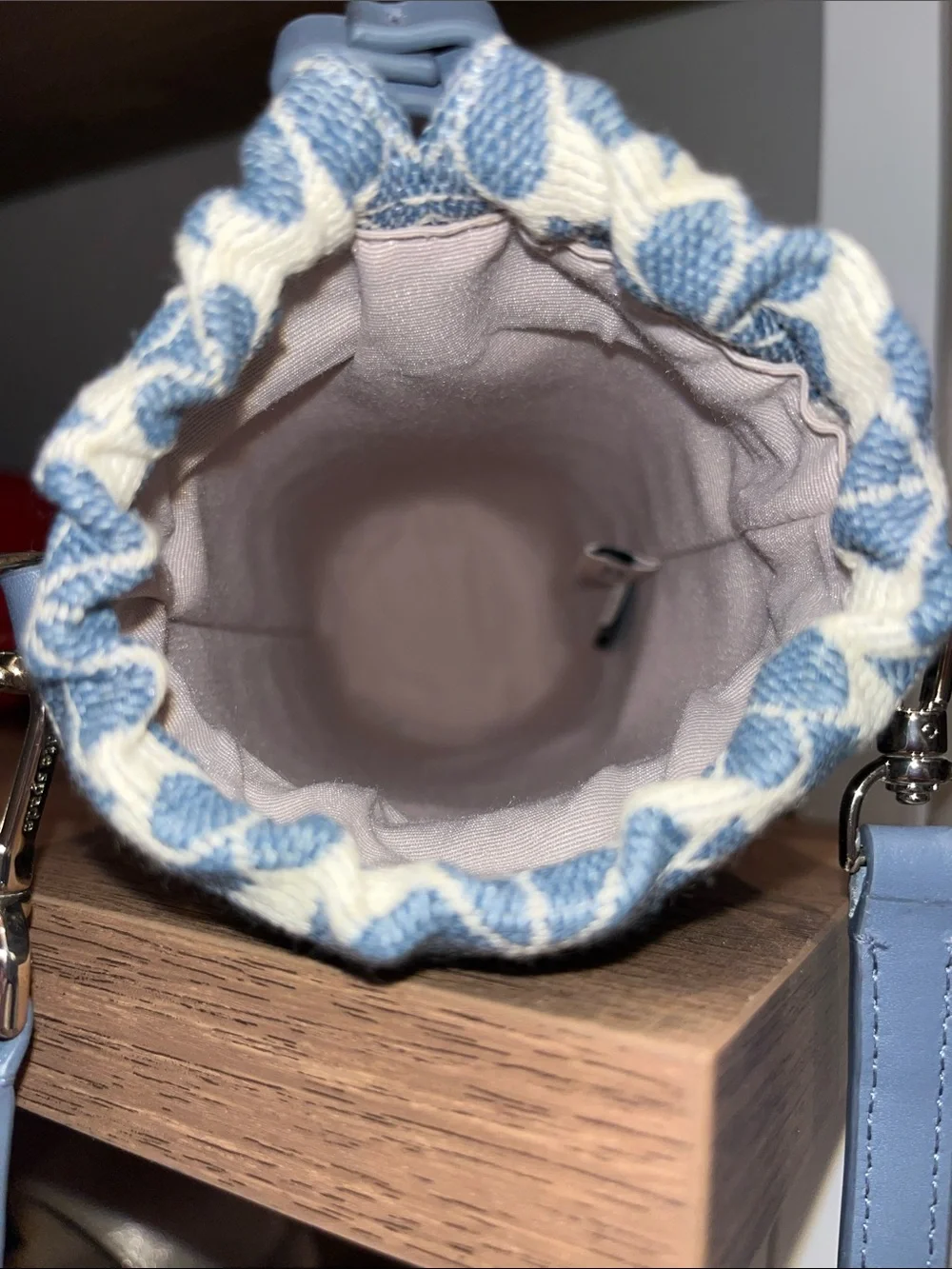 Kate Spade Spade Flower Jacquard Water Bottle Crossbody Holder Light Blue